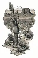 Arizona desert landscape tattoo design idea