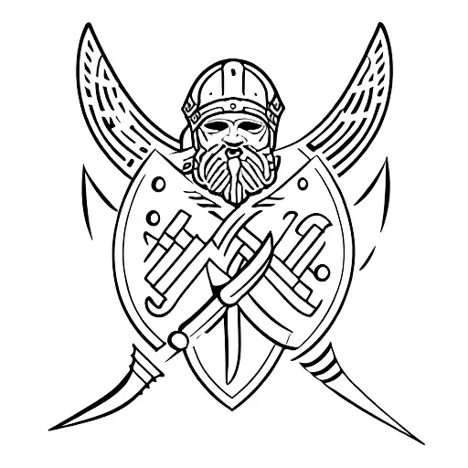 viking arrow sign tattoo design idea