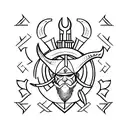 viking arrow sign tattoo design idea