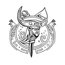 viking arrow sign tattoo design idea