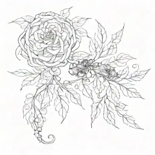 L.I.W.Y.M.I with the dates 8-6-1988 thru 2-6-2024 around that with thorn vines wrapping around it all. tattoo design idea
