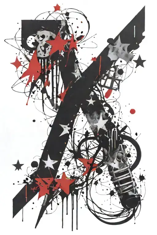 21 november 1991 in roman letters with stars forming the shape tattoo design idea