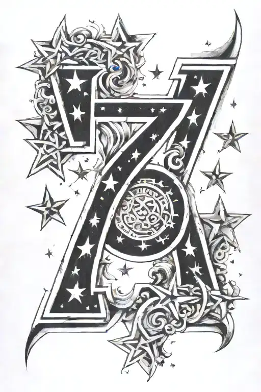 21 november 1991 in roman letters with stars forming the shape tattoo design idea