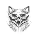 fox skull  tattoo design idea