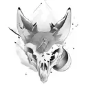fox skull  tattoo design idea