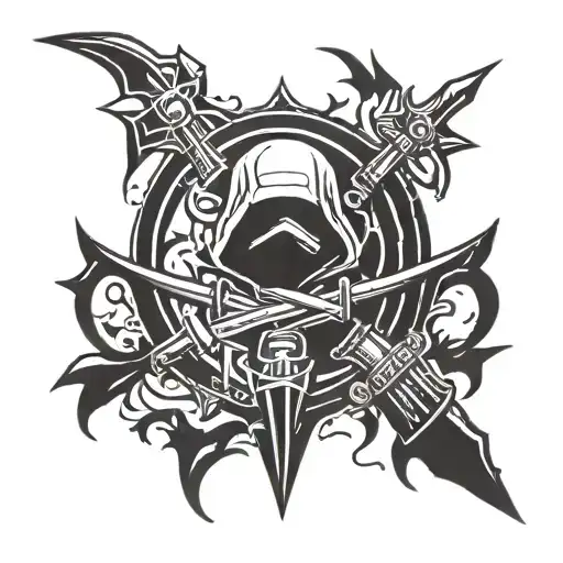 Assassin logo tattoo design idea