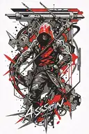 Assassin logo tattoo design idea