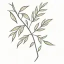 olive branch black tattoo design idea
