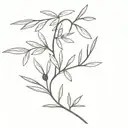olive branch black tattoo design idea
