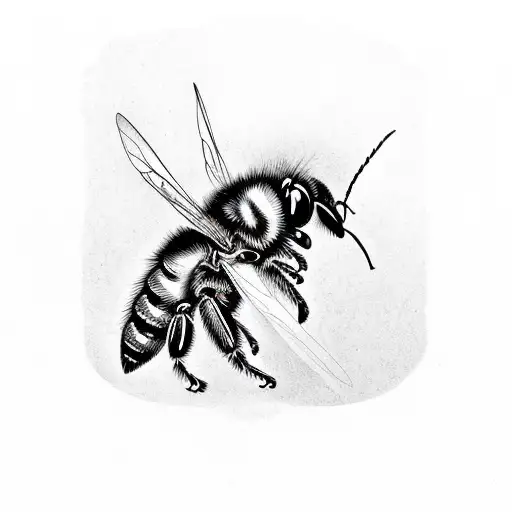 Sketch "Carpenter Bee" Tattoo Idea BlackInk AI