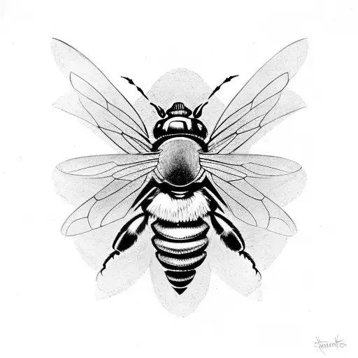 Sketch "Carpenter Bee" Tattoo Idea BlackInk AI