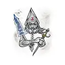 wizard casting a spell tattoo design idea