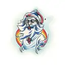 wizard casting a spell tattoo design idea