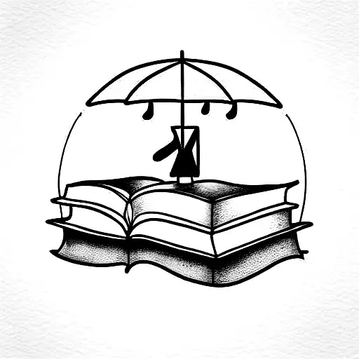 rainy + library + spring + dark netflix intro tattoo design idea