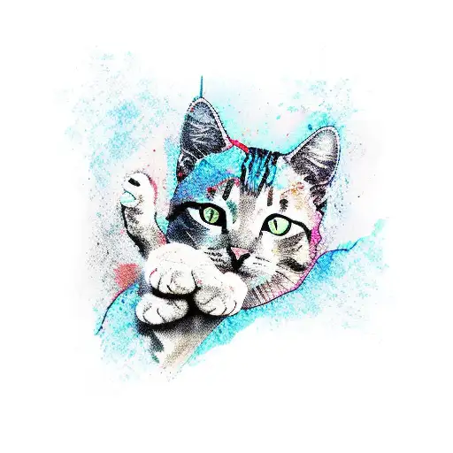 Cat paw tattoo design idea