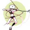 Killua wielding a bow and arrow in a Sagittarius-themed tattoo tattoo design idea