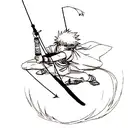 Killua wielding a bow and arrow in a Sagittarius-themed tattoo tattoo design idea