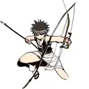 Killua wielding a bow and arrow in a Sagittarius-themed tattoo tattoo design idea