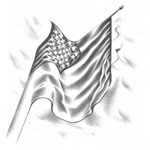 weathered american flag tattoo design idea