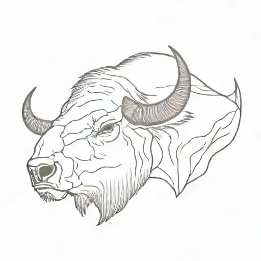 bison skull Scandinavia tattoo design idea