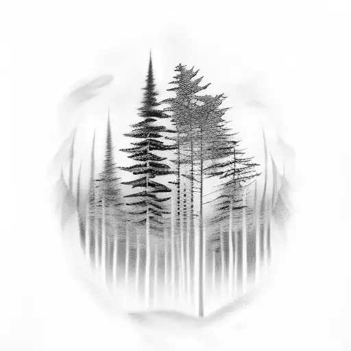 dark forest tattoo design idea