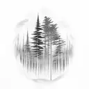 dark forest tattoo design idea