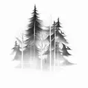 dark forest tattoo design idea