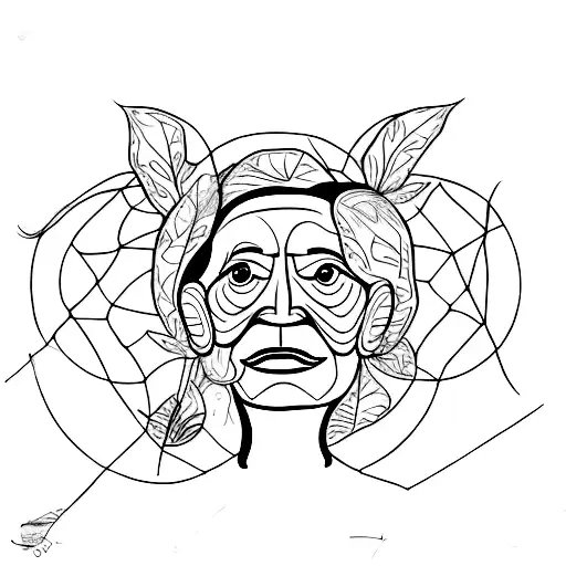 Abstract tribute to colombia. Inspired on old Colombian lady, coffee plantations and latin music. tattoo design idea
