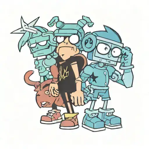 My life as a teenage robot ,camp lazo , invader zim , my gym partners a monkey  tattoo design idea