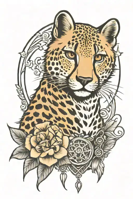 submissive bdsm cheetah tattoo design idea