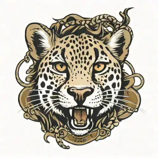 bdsm submissive gagged cheetah tattoo design idea
