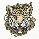 bdsm submissive gagged cheetah tattoo design idea