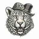 bdsm submissive gagged cheetah tattoo design idea