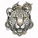 bdsm submissive gagged cheetah tattoo design idea