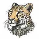 bdsm submissive gagged cheetah tattoo design idea