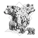 bear and two cubs tattoo design idea