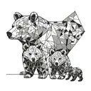 bear and two cubs tattoo design idea