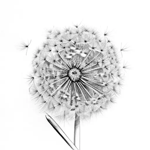 aster and snowdrop and dandelion  tattoo design idea