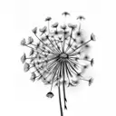aster, snowdrop and dandelion bouquet tattoo design idea