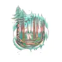 forest with a pathway  tattoo design idea