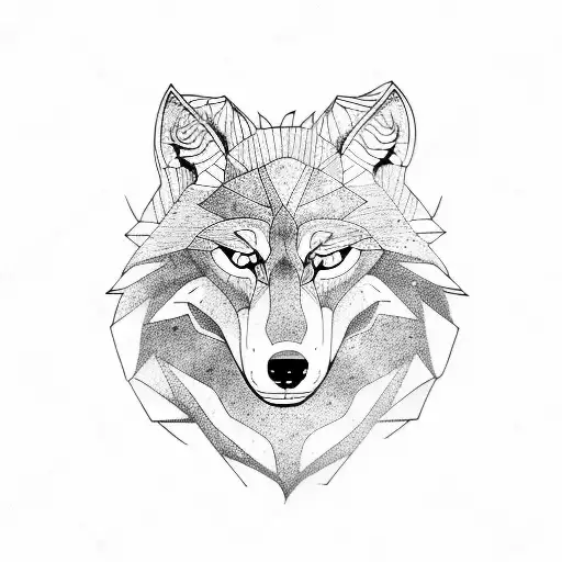 wolf spirit animal  tattoo design idea