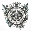 broken compass  tattoo design idea