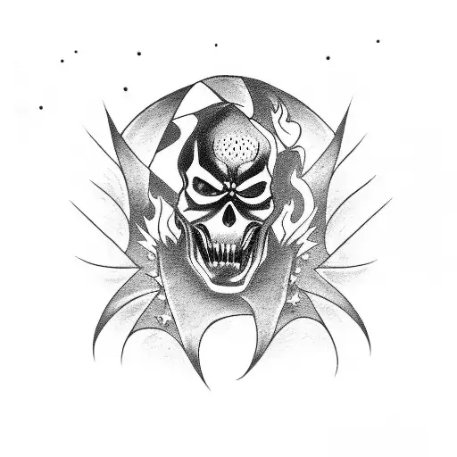santa claus ghost rider style tattoo design idea