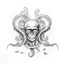 skull octopus tattoo design idea