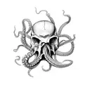 skull octopus tattoo design idea