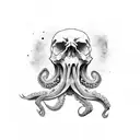 skull octopus tattoo design idea