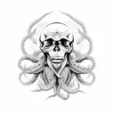 skull octopus tattoo design idea
