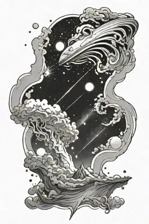 Looking up at the Milky Way galaxy tattoo design idea