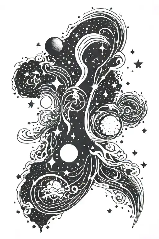milky way galaxy tattoo design idea