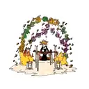 bonfire with treble clef tattoo design idea